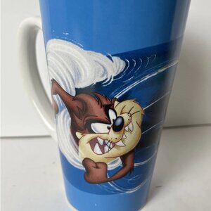 Vintage 1998 Taz Looney Tunes Tall Mug 16oz Making Waves Blue